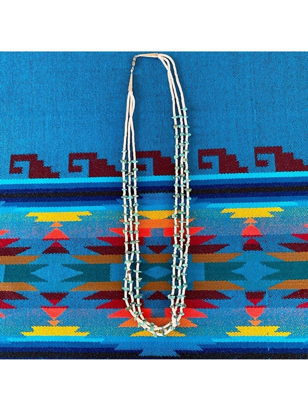 Navajo Native American Turquoise Heishi 3-Strand 29" Necklace